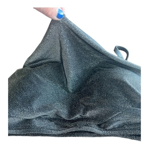 Bar Iii Shimmer Core Solids Cowl Neck Tankini Cross Front Black Size Small NEW - Picture 7 of 10